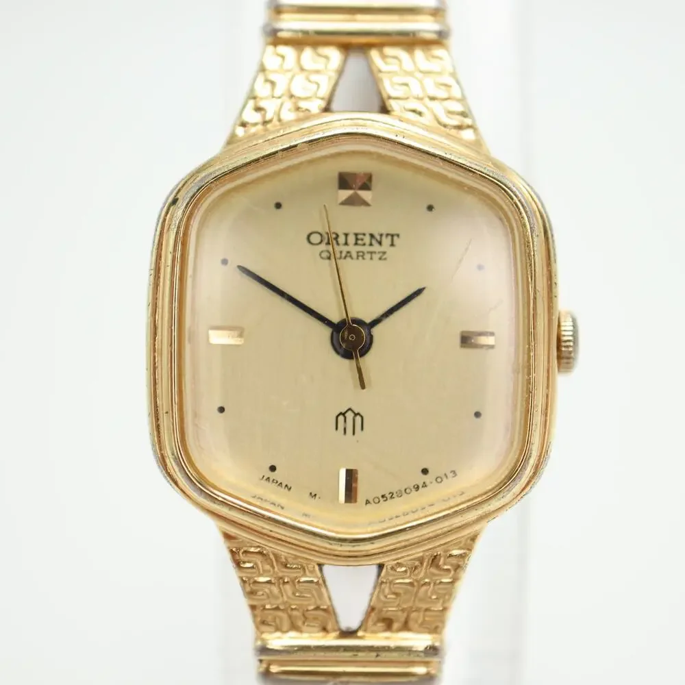 Vintage Orient Gold Tone Womens 18mm Cocktail Watch 6.5